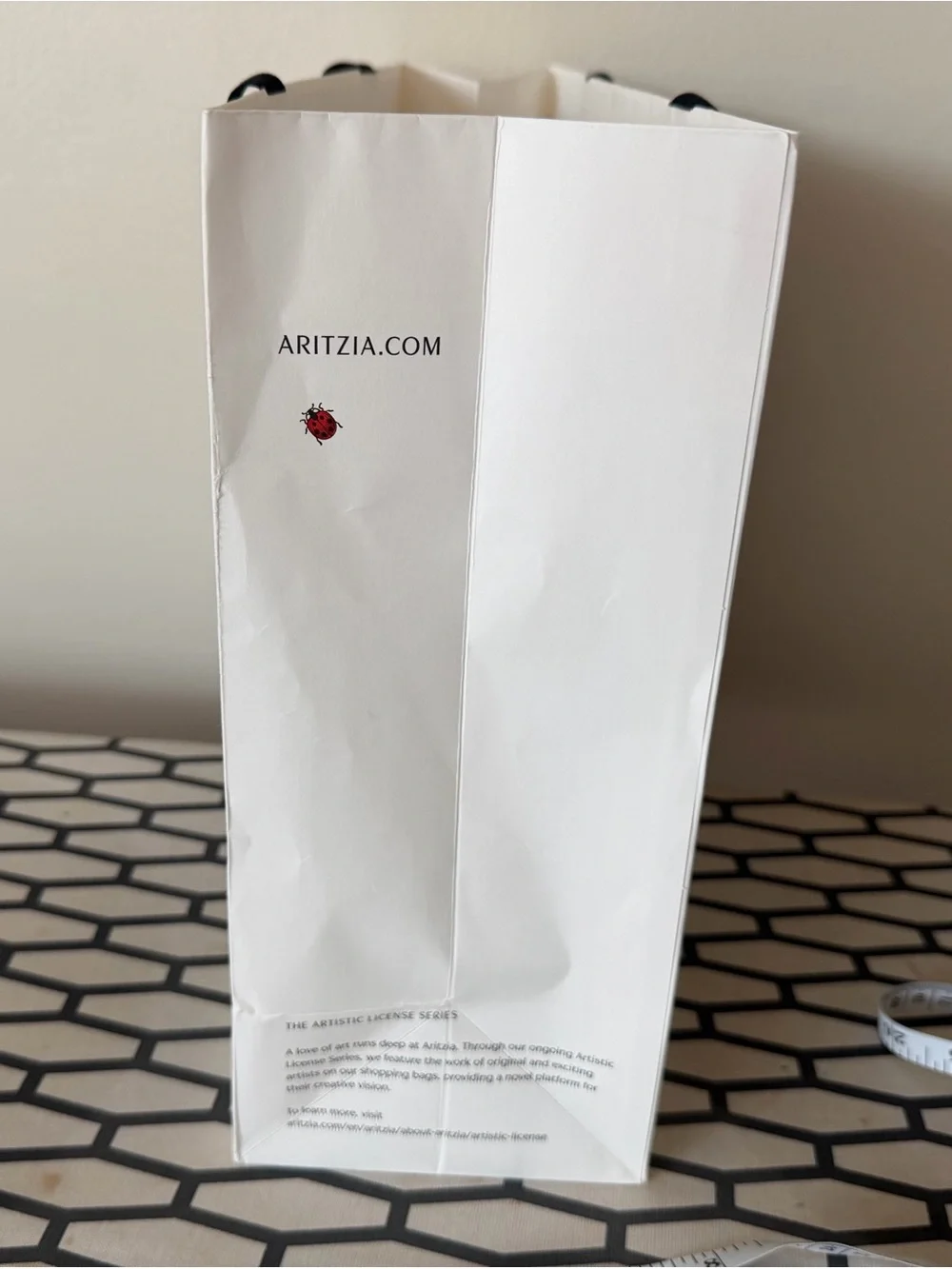 Aritzia Graphic Tote Bag with Black Handles, medium